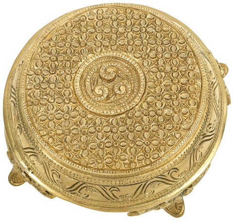 Brass Ritual Pedestal | Crafted Pooja Chowki