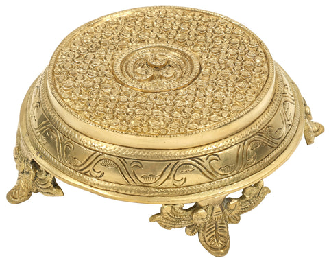 Brass Ritual Pedestal | Crafted Pooja Chowki