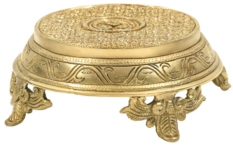 Brass Ritual Pedestal | Crafted Pooja Chowki