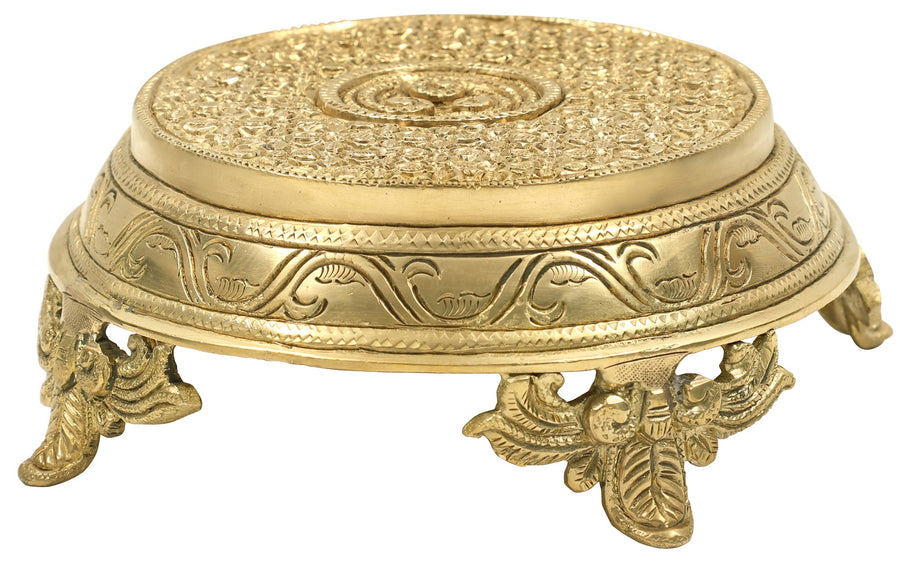 Brass Ritual Pooja Chowki Pedestal for Home Worship