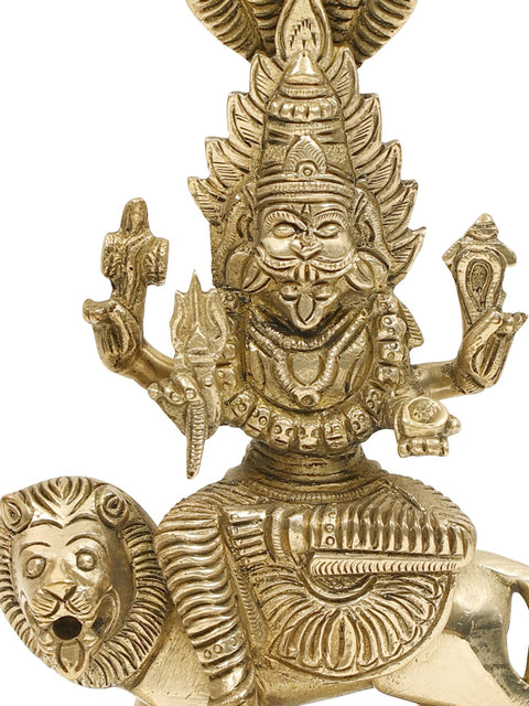 7" Fierce Goddess Pratyangira (Atharvana Bhadrakali) Brass Statue | Incarnation of Chandni/Durga