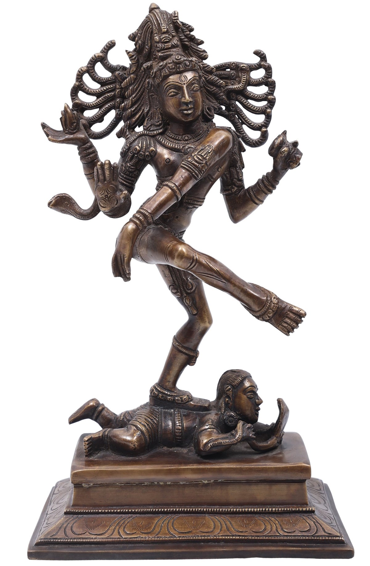 14" Supremely Crowned Nataraja - The Cosmic Dancer In Brass | Handmade | Made In India