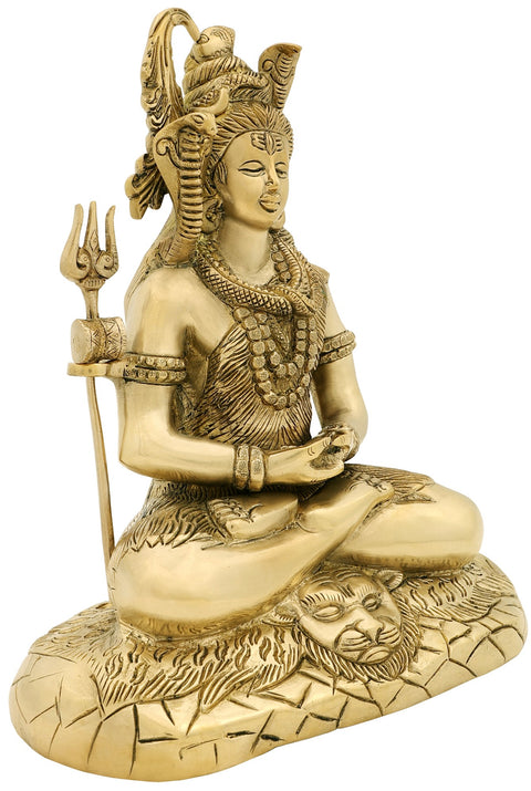 10" Lord Shiva in Deep Austerity In Brass | Handmade | Made In India