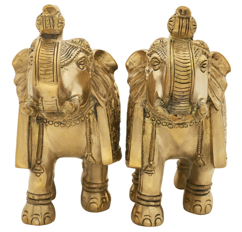 Royal Elephant Pair | Brass Elephant Statues