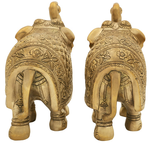 Royal Elephant Pair | Brass Elephant Statues