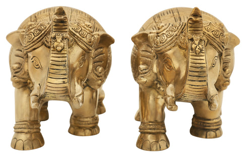 Majestic Elephant Pair | Brass Elephant Statues