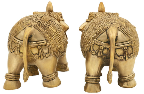 Majestic Elephant Pair | Brass Elephant Statues