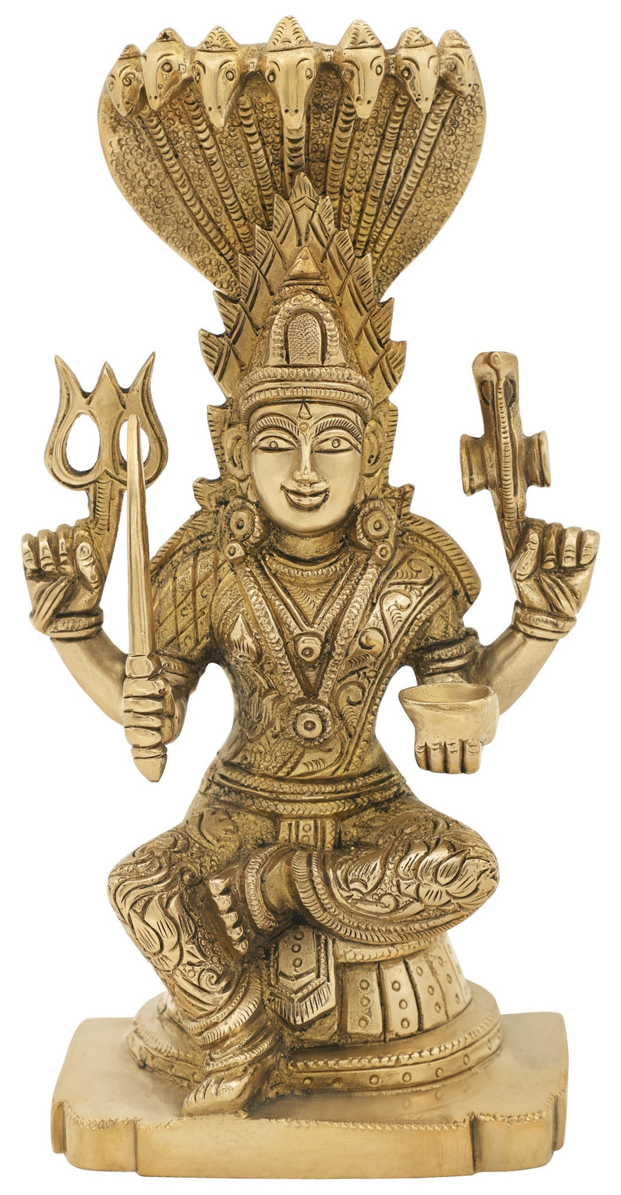 8" Goddess Mariamman Handmade Brass Statue for Home Pooja