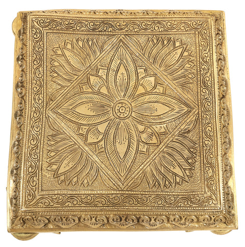 Designer Floral Ritual Chowki with Elephant Legs (Pedestal)