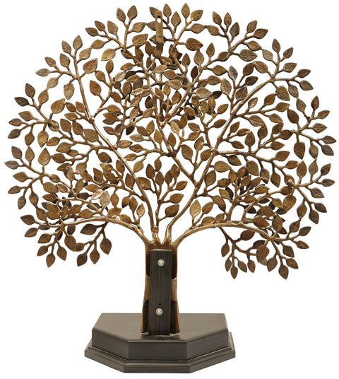 Brass Tree on Wooden Base