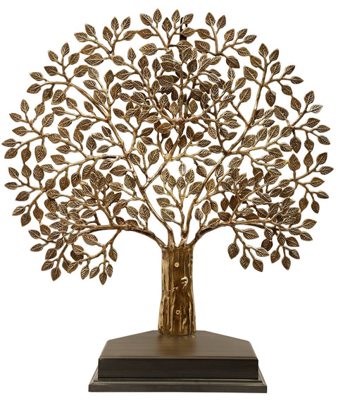 Brass Tree on Wooden Base