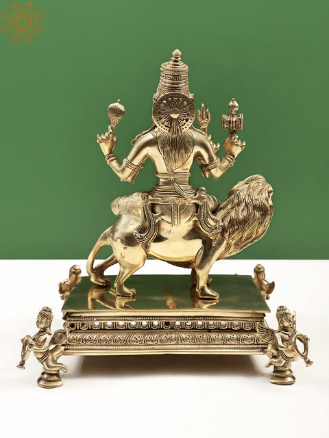 14" Superfine Statue of Pratyangira Devi (Atharvana Bhadrakali) | Incarnation of Goddess Chandni/Durga Brass Idol