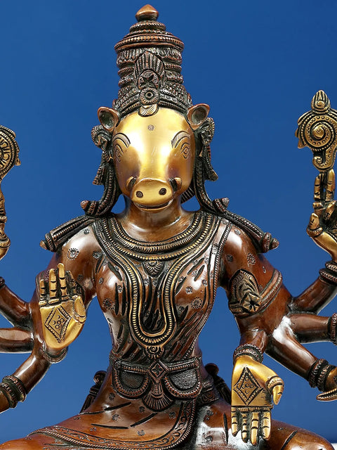 13" Superfine Statue of Goddess Varahi - Bestower of Siddhi In Brass