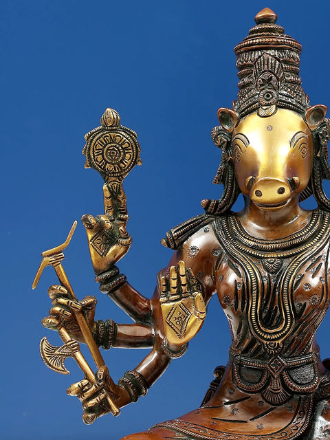13" Superfine Statue of Goddess Varahi - Bestower of Siddhi In Brass