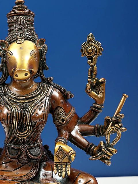 13" Superfine Statue of Goddess Varahi - Bestower of Siddhi In Brass