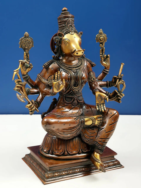 13" Superfine Statue of Goddess Varahi - Bestower of Siddhi In Brass