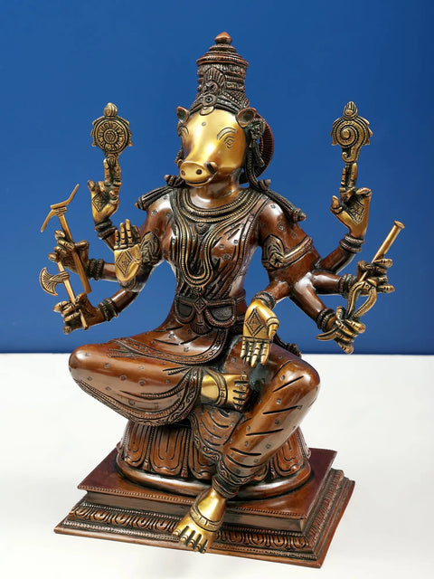 13" Superfine Statue of Goddess Varahi - Bestower of Siddhi In Brass