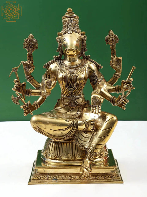 13" Superfine Goddess Varahi Brass Statue - Bestower of Siddhi
