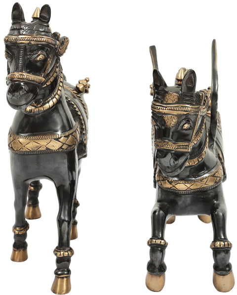 Pair of Mythological Horses Figurine | Magnificent Horse Statue