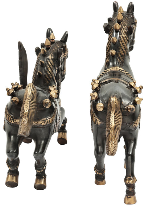 Pair of Mythological Horses Figurine | Magnificent Horse Statue