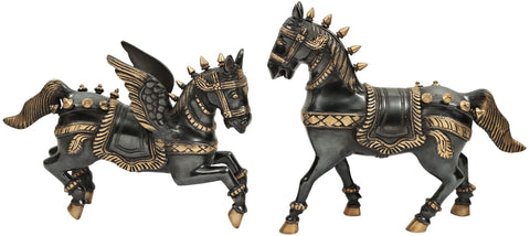 Pair of Mythological Horses Figurine | Magnificent Horse Statue