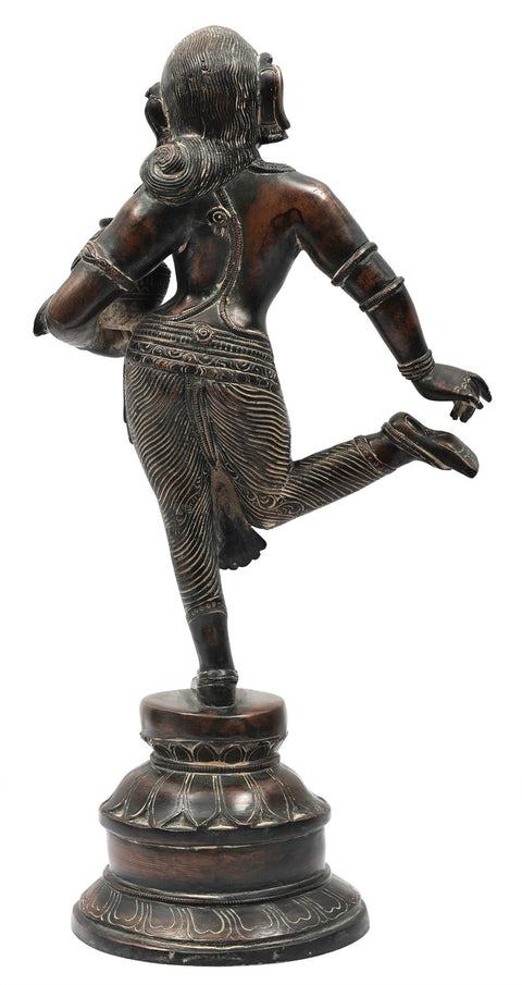 16" In Pain The Apsara Pauses | Handmade Brass Sculpture