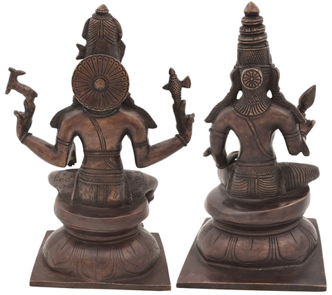 11" Lord Shiva as Pashupatinath with Goddess Parvati In Brass