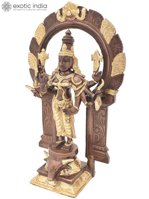 13" Standing Ashtabhujadharini Durga In Brass | Handmade | Made In India