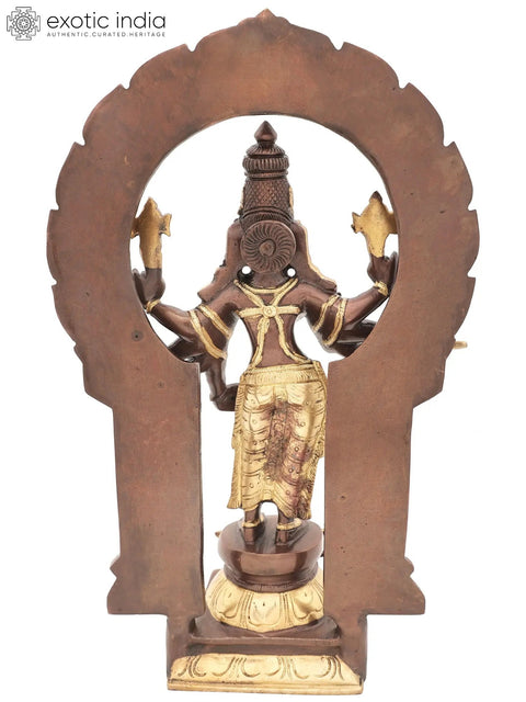 13" Standing Ashtabhujadharini Durga In Brass | Handmade | Made In India