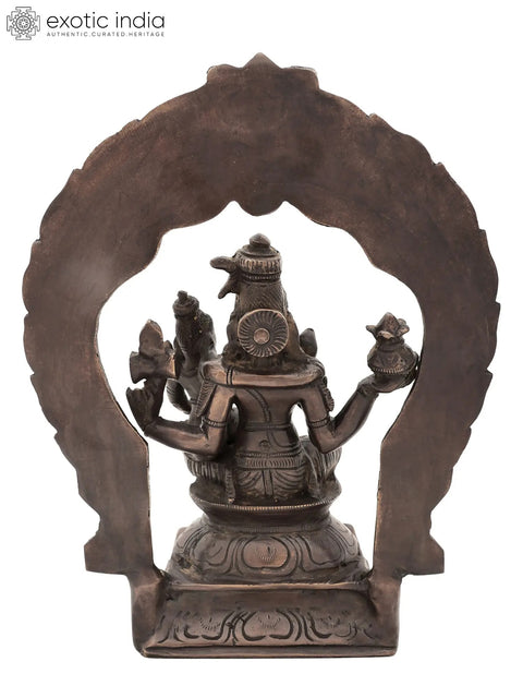10" Brass Lord Shiva with Parvati Idol Seated on Kirtimukha Prabhawali Throne | Handmade | Made in India