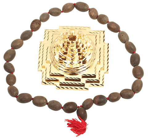 Auspicious Shri Yantra with Beads Japa Mala