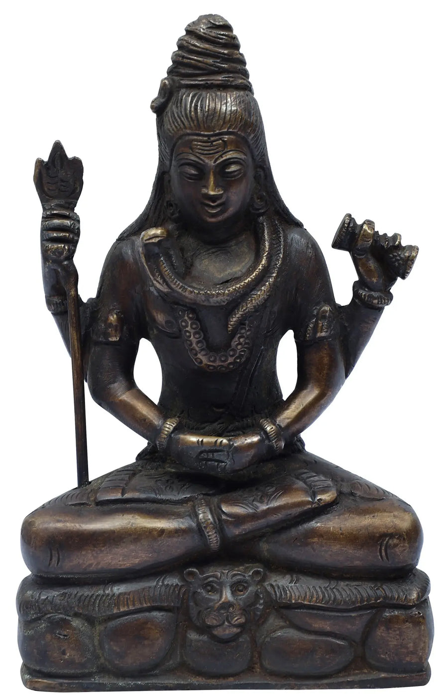 6" Mahayogi Shiva Statue in Pranayama Brass Handmade