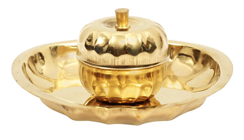 4" Handmade Brass Sindoor Box for Puja