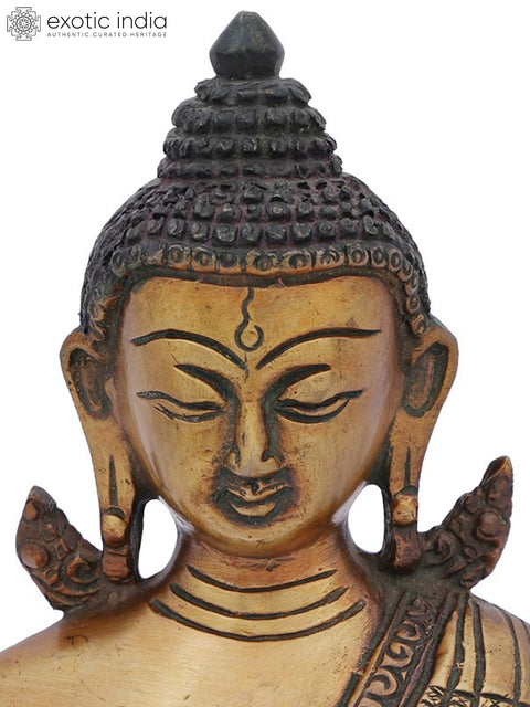 7" Medicine Buddha (Tibetan Buddhist Healing Buddha) In Brass | Handmade | Made In India