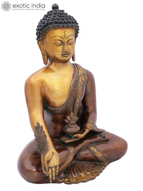 12" The Medicine Buddha In Brass | Handmade | Made In India