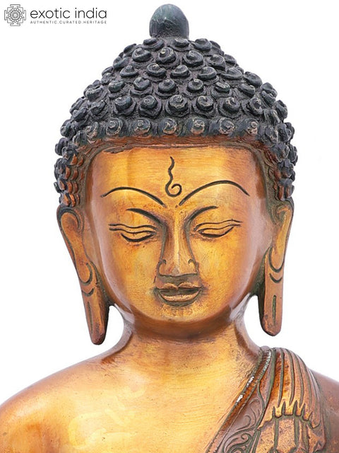 12" The Medicine Buddha In Brass | Handmade | Made In India
