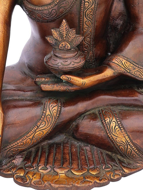 12" The Medicine Buddha In Brass | Handmade | Made In India