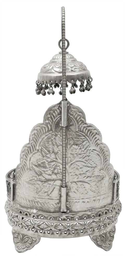 13" King Ganesha Seated on a Royal Throne | Handmade Brass Statue