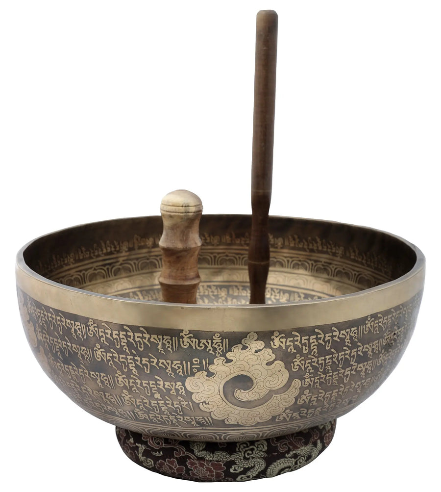 5" Tibetan Buddhist Brass Singing Bowl Green Tara Handmade