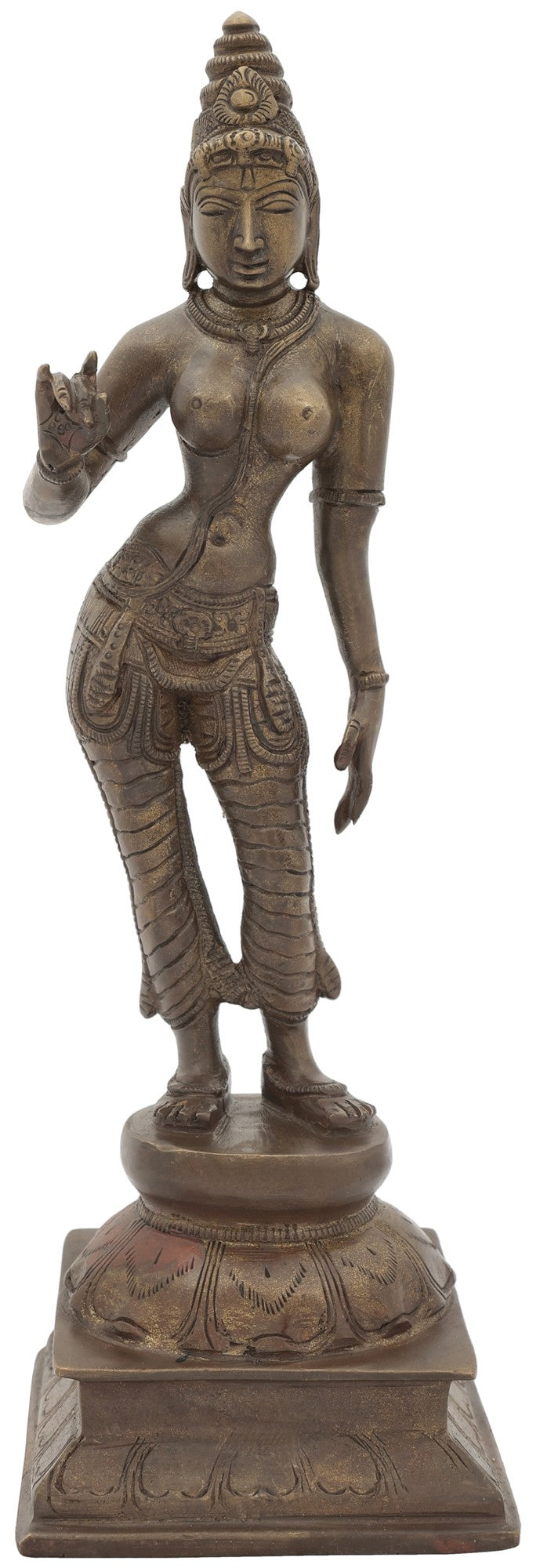 12" Standing Apsara Handmade Brass Statue