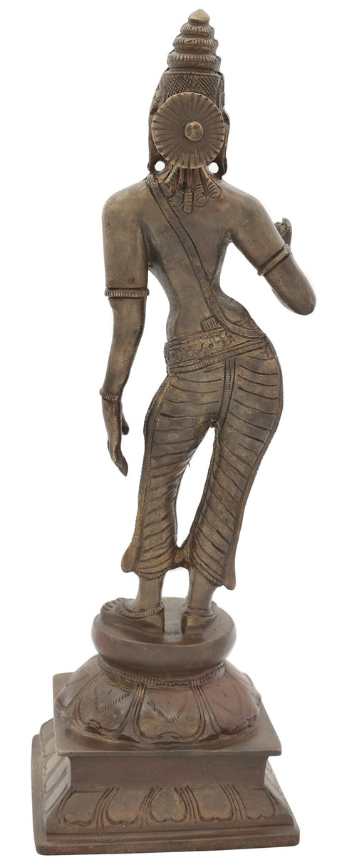12" Standing Apsara In Brass | Handmade | Made In India