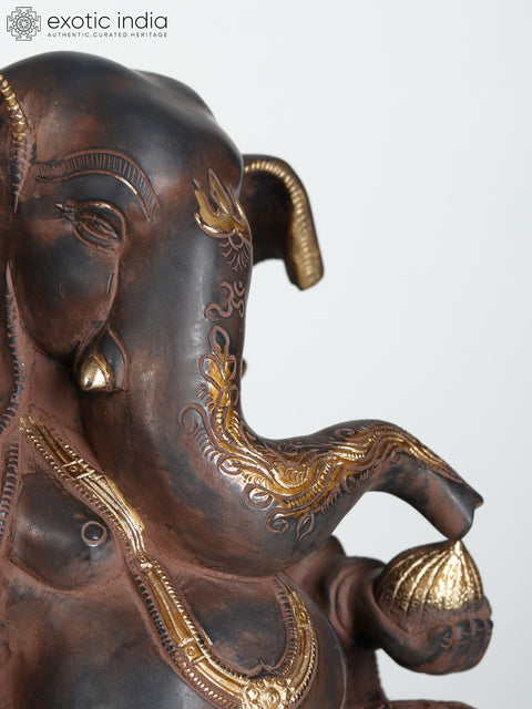 14" Brass Dancing Ganesha Sculpture | Collectible Ganapati Murti