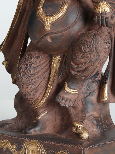 14" Brass Dancing Ganesha Sculpture | Collectible Ganapati Murti