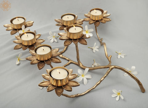 Breath-Taking Designer Flower Candle Stand / Holder | Handmade | Home Décor | Decorative Object / Accents | Brass | Made In India