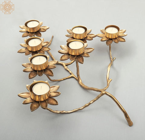 Breath-Taking Designer Flower Candle Stand / Holder | Handmade | Home Décor | Decorative Object / Accents | Brass | Made In India