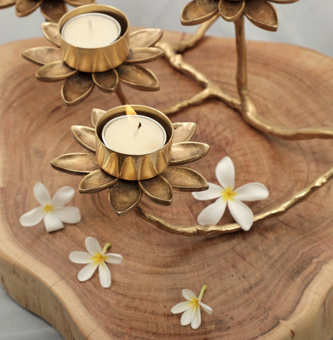 Breath-Taking Designer Flower Candle Stand / Holder | Handmade | Home Décor | Decorative Object / Accents | Brass | Made In India