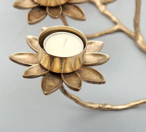 Breath-Taking Designer Flower Candle Stand / Holder | Handmade | Home Décor | Decorative Object / Accents | Brass | Made In India