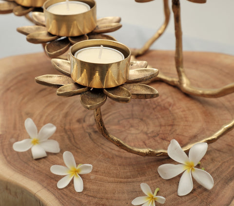 Breath-Taking Designer Flower Candle Stand / Holder | Handmade | Home Décor | Decorative Object / Accents | Brass | Made In India