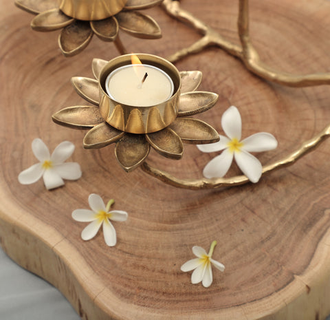 Breath-Taking Designer Flower Candle Stand / Holder | Handmade | Home Décor | Decorative Object / Accents | Brass | Made In India