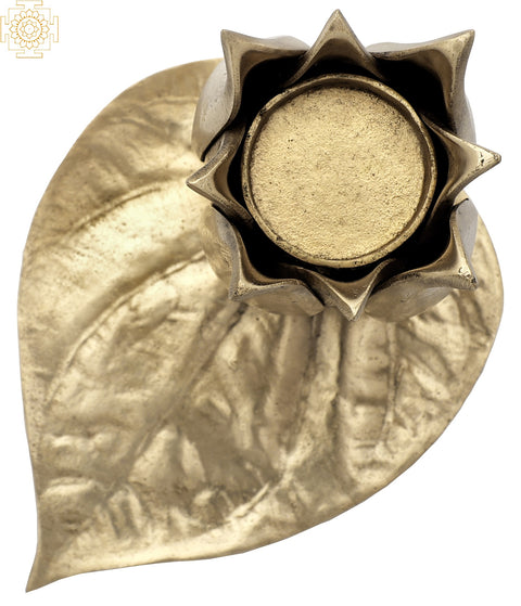 Designer Lotus Flower Candle Stand in Brass | Candle Holder Stand